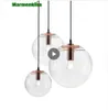 Modern single-head dining room bedroom living room indoor pendant light clear bubble glass ball pendant lamp AC110V 220V 230V