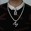 A-Z mujeres hombres Rock hip hop joyería ostentosa con circonita cúbica colgante del alfabeto nombre personalizado cadena de tenis collar inicial