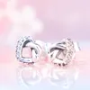 2019 Nieuwe Collectie Geknoopt Hart Oorbellen Originele Doos Voor Pandora 925 Sterling Silver CZ Diamond Earring Dames Meisjes Gift Sieraden