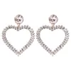 Partihandel-Y Fashion Luxury Designer Diamond Zircon Glittering Lovely Cute Heart Pendant Stud Örhängen för Kvinnor