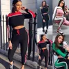 Casual Women's Tracksuit Tights Sportkläder Fitness Suit For Female Clothing Workout Two Piece Jumpsuit långärmad Crop Top Size S-XL