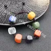 10Pcs Seven Chakra Yoga Bracciale in pietra naturale intrecciata a mano regolabile Colorato Tumble pietra preziosa rotonda rotonda barile perline braccialetto regalo unisex