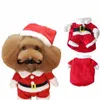 Julkattkläder Pet Dog Cat Costume Santa Claus Costume Winter Christmas Pet Coat Apparel Cotton Clothes For Cat Dog7334069