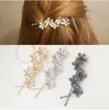 New Flower Rhinestone Women Hair Accessories Plum Floral Hair Clip Girls Hair Pins Sweet Wedding Headwear Silver Gold Barrette GB551