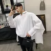 Homens Mulheres Casal Streetwear Hip Hop Solto Casual Oversized Bastão Solto Manga Longa Camisas Estágio Roupas Masculino Harajuku Vestido Camisas