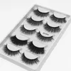 Free Shipping ePacket 5 Pairs Mixed Style Fake 6D Mink Hair Eyelashes False Eyelashes Handmade Natural Long Eyelash Fluffy Lashes Reusable