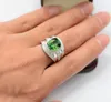 Fashion trendy Men's Zircon Copper jewelry Engagement & Wedding Chirstmas gift Green Ring Size 8/9/10/11/12/13/14/15#058