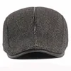 HT2785 Beret Men wełna wełniana gęsta ciepła zimowa kapelusz dla mężczyzn Wysokiej jakości Ivy Newsboy Flat Cap Vintage Ear Flap Dad Hat Beret Cap Men Y2818567