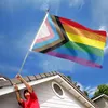 Regenbogen-Banner-Flaggen, 90 x 150 cm, Lesben, Gay Pride, Polyester, LGBT-Banner, Partyzubehör, Regenbogen-Flaggen, CCA12281, 30 Stück