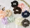 11 cores Mulheres Meninas Cor Sólida Chiffon Pano Anel Elástico Laços de Cabelo Acessórios Rabo de Cavalo Titular Hairbands Banda de Borracha Scrunchies