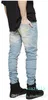 Fashion-Designer Slim Fit Ripped Jeans Mężczyźni Hi-Street Męskie Dżnowie Dżinsowe Joggers Knee Otwory Umyte Zniszczone Dżinsy Plus Size Darmowa Wysyłka