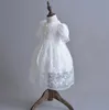 Vestido de bautismo para niña, vestido de bautizo, vestidos para niñas, vestidos de princesa de encaje para bebé, falda de boda para recién nacido, sombrero + abrigo de encaje de manga corta