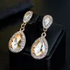 Bling Bling Rhinestone Waterdrop Серьги Женщины Rhinestone Waterdrop Стад Серьги Подарок для Любви Свадебные Украшения, Аксессуары