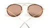 Lunettes de soleil de style gros-rond pour hommes femmes cadre en alliage lentille en verre miroir double pont rétro lunettes avec boîte et étuis