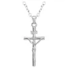 Högkvalitativ lågpris Guldfärg Jesus Cross Pendant Halsband Religiösa Smycken Krucifix Necklace Statement Jewerly Christmas