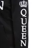 Kadınlar Giyim Tasarımcı Çift Kapüşonlular Casual Kapşonlu QUEEN KING Baskılı Sweatshirt Kazaklar