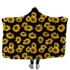 Cobertor com capuz de girassol leopardo impresso cobertores de lã adultos crianças macio quente sherpa capes toalha de piquenique jogar 13styles gga2586