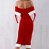 Дамы сексуальные с плечо с длинным рукавом платье мода женские лоскутное платье тонкий эластичный корпус вечеринки Vestidos для женщин плюс размер