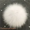 13cm/5" echter natürlicher blauer Fuchspelzknäuel Pompom Handtasche Schlüsselanhänger Anhänger Schlüsselanhänger Quasten