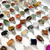 30 Pieces/lot Rainbow Natural Band Gem Stone Rings For Women Men Mix Bohemian Style Designs Couples Designer Jewelry Engagement Accessories Gift Wholesale