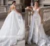 두 조각 웨딩 드레스 분리형 열차 아플리케 레이스 인어 아가씨 Vestido de Novia Princess Bridal Gown Plus 크기