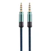 3.5mm Auxiliary Aux Extension Audiokabel Ongebroken Metalen Stof Braiede Mannelijke Stereo Koord 1.5m 3M