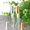 540Pcs Lot Limpar vidro âmbar Frascos do pulverizador 5ml com Gold Silver Limpar tampas para Cosmetic Perfume com Pulverizador fino da névoa Atomizador grátis DHL