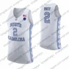 2020 North Carolina Tar Heels كرة السلة أزرق أسود أبيض 2 Coby 13 كاميرون جونسون 32 Luke Maye 5 Nassir Little UNC Jerseys 4XL