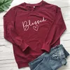 Benedetto Christian Felpe Donne Gesù Fede Speranza Amore Pullover God Grace Festival Jumper Autunno Cuore Abbigliamento Drop Shipping LY191115