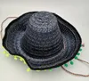 Summer Kids Mexican Hats Sombrero Show Wide brim Straw Hat Children Dance Props Pompom Party Accesorry