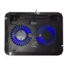 Freeshipping Double Cooling Fan LED Light Laptop Notebook Cooler Radiator Låg ljud Hög drift med datorstativ Kylplatta för PC