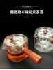 Sets Sidetoside thickening of teapot heatresistant glass teapot filter teapot wood green orange octagonal hammer tea separator