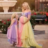 Vestidos de baile de maternidade chiffon colorido para atirar com mangas curtas vestido grávido fora do ombro feito sob encomenda Maxi vestido de noite SD3441