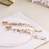 HIMSTORY BAROQE LUXURY RHOONESTONE 스타 신부 TIARA CROWN GOLD VINTAGE HANDMADE DIADEM VEIL TIARAS 웨딩 헤어 액세서리 5053888