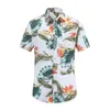 2019 New Summer Mens Short Sleeve Beach Hawaiian Shirts Cotton Casual Floral Shirts Regular Plus Size 3XL Mens clothing Fashion T200108