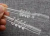 100% Real Quartz Tips Domeless Nail Quartz Spik med 18mm 14mm 10mm led för mini dab bong glasrör