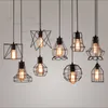 Retro Iron Pendant Lamp Vintage Cage Suspension Light Office Bar El Loft Balcony Yard Porch Industrial Hanging Chandelier2610