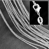 Ny 925 Sterling Silver Plated Thin Chain Halsband Storlek 1mm 16-24 inche SC01 Hot 925 Silver Plated Woman Hummer Clasps Smooth Chain Smycken