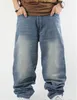 Hrem estilo grandes jardas jeans masculino novo hip hop baggy jeans hip solto calças retas calças casuais long263u