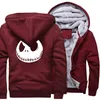 Herren Hoodies Sweatshirts GKGZ Winter Jack Skellington Evil Face Print Hip Hop Streetwear Hoody Dicke Männer Reißverschluss Jacke Sweatshirt Drop 1