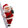 Elektryczne Święty Mikołaj Climb Christmas Electric Climbing Drabina Santa Toy Home Party Decor Battery Zasilane Xmas Zabawki