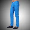 Mężczyźni Dżinsy Proste Casual Jeans Moda Design Mężczyźni Spodnie White Blue Red L9761