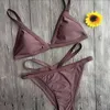 MJ-90 Solid Brazilian Women Bikini Nude Swimwear Swim Suit Retro Biquinis Set Sexy Pad Low Waist Micro Thong Beach veste femme