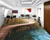 Custom Photo 3d Floor Wallpaper Beautiful Lakeside Promenade View Living Room Bedroom 3D Floor Wallpaper