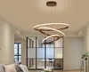 New Modern LED pendant lights living room dining Black White golden coffee Rings aluminum body ceiling mounted indoor lamps de MYY