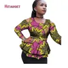 Nuovo Dashiki Donne Africane Abbigliamento Bazin Riche Moda Elegante O-Collo Crop Top Camicie Ankara Abbigliamento Africano WY2100
