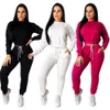 Damen Sportswear Langarm Hoodie Outfits 2 Stück Set Jogging Sport Anzug Sweatshirt Strumpfhose Sport Anzug Herbst Hoodie Solid Anzug Klw1996