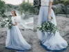 Элегантное пыльное синее свадебное платье Tule Bridal Howns с кружевными топами куртка Boho свадебное платье vestido de noiva 313c