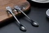 Cute Cat Długi uchwyt Wiszący Łyżka Kawy Mleko Ze Stali Nierdzewnej Spoon Flatware Dla Dzieci Prezenty W9934