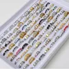 50PCS Massor av rostfritt stål Smycken Ringar för Mens Womens Wedding Party Band Ring